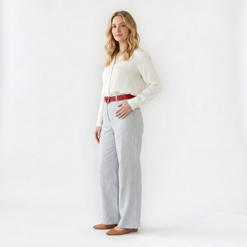 Mannequin femme portant la Ceinture Coeur Femme — look casual chic — Le Monde de la Ceinture