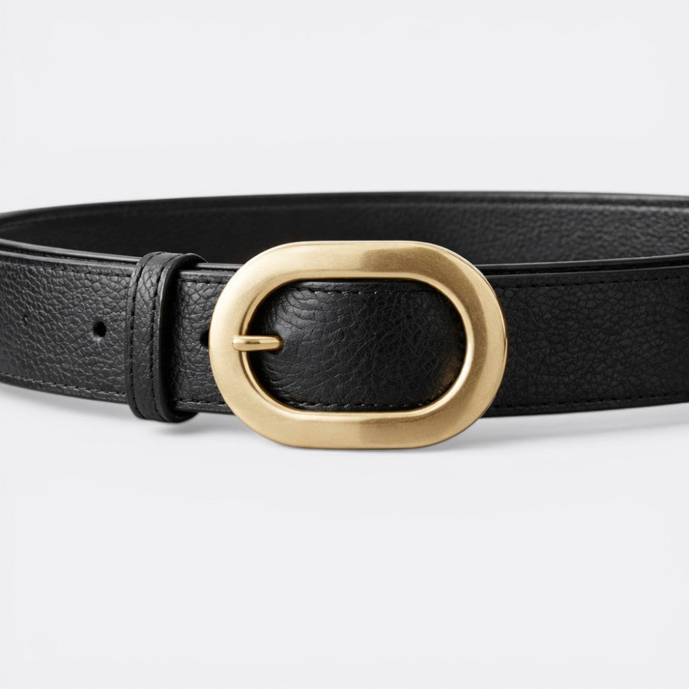 Ceinture Cuir Femme Boucle Dorée - Blanc 95cm | Le monde de la ceinture