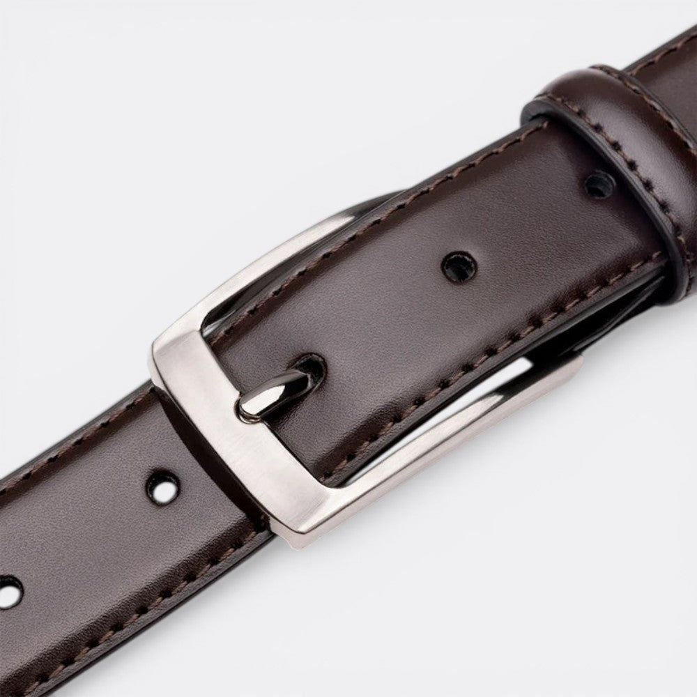 Ceinture Cuir Homme Boucle Argenté - Noir 100cm | Le monde de la ceinture