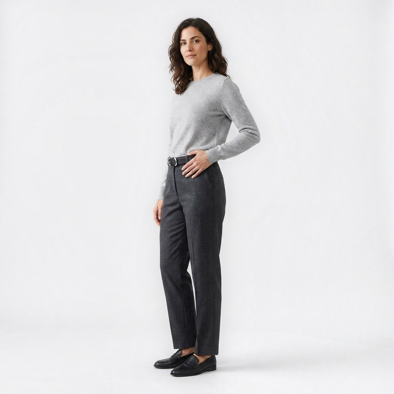 Mannequin femme portant la Ceinture Basique Femme — style minimaliste — Le Monde de la Ceinture
