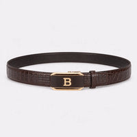 Ceinture Pour Homme Boucle Automatique Motif Crocodile, coloris Café — Le Monde de la Ceinture