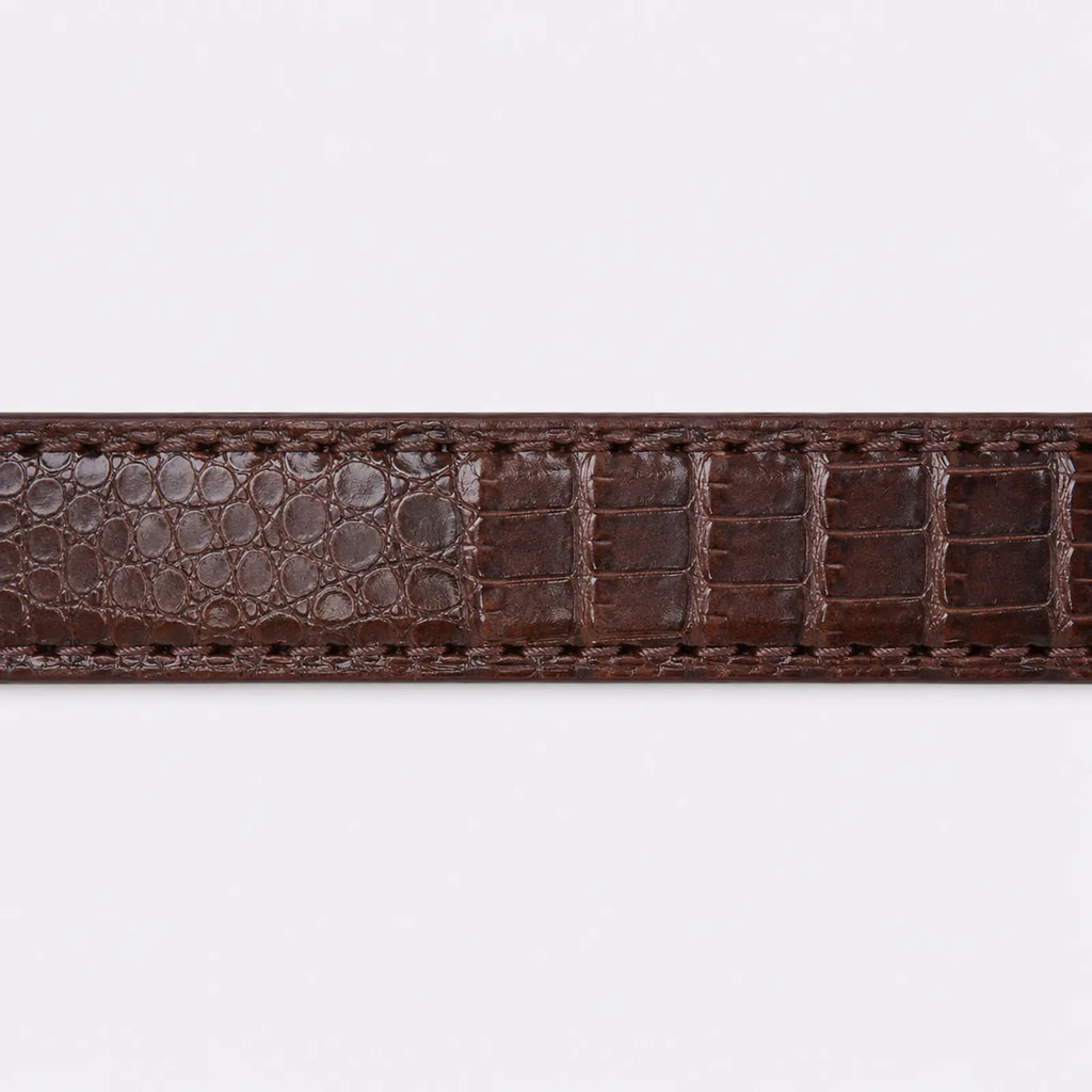 Détail de la matière crocodile coloris Café — Le Monde de la Ceinture