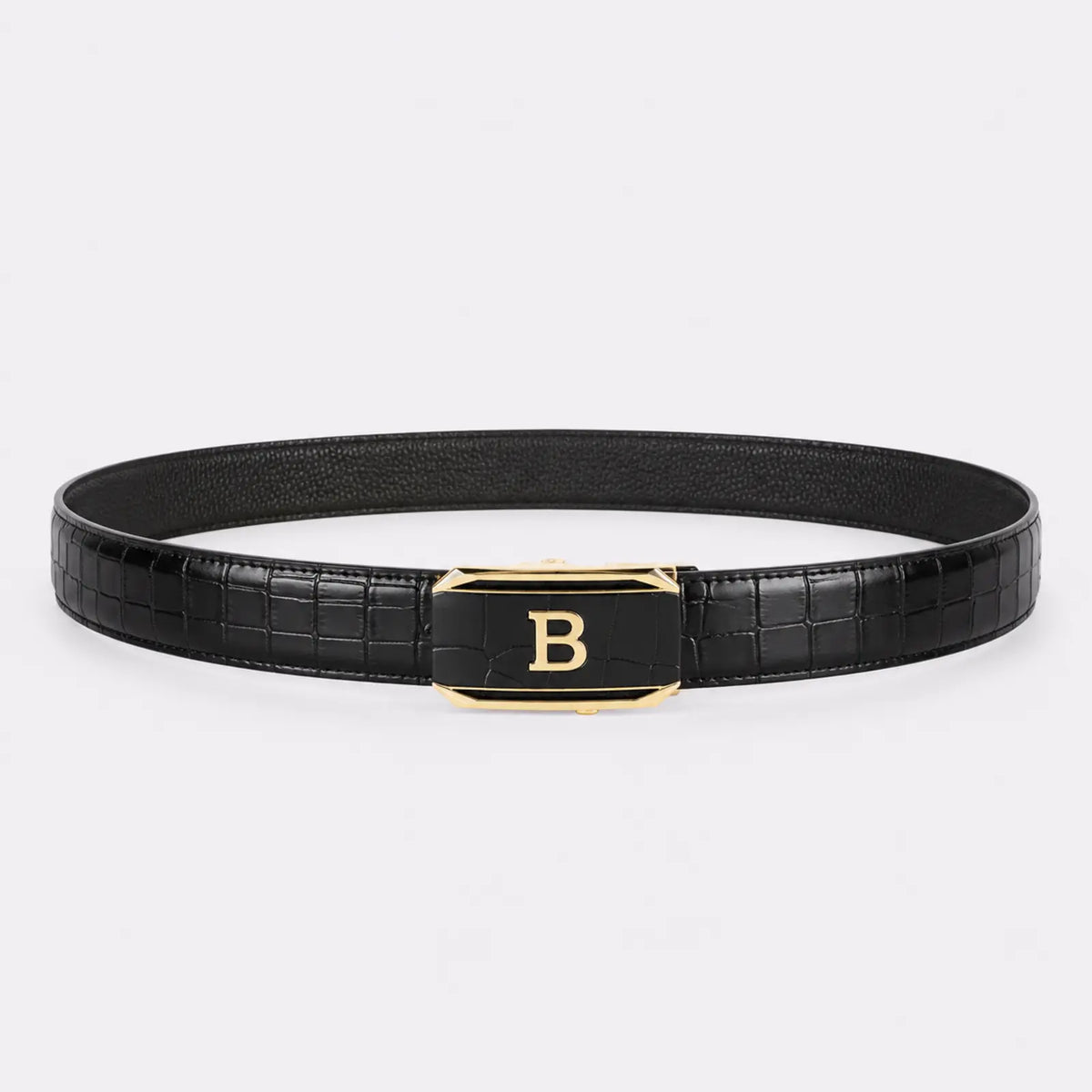 Ceinture Noir Effet Crocodile, coloris Noir — Le Monde de la Ceinture