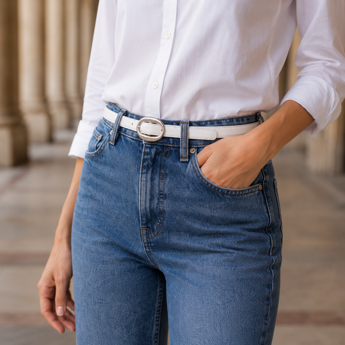 Ceinture Fine Femme En Cuir