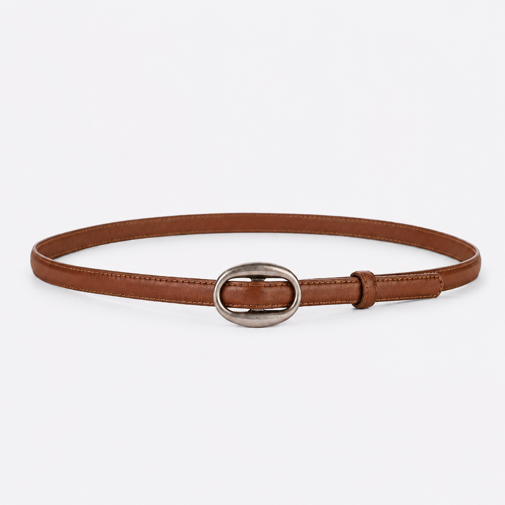 Ceinture Cuir Femme Marron Fine