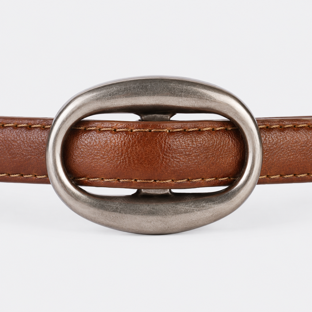 Ceinture Cuir Femme Marron Fine
