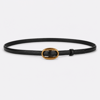 Ceinture Cuir Femme Noir Fine