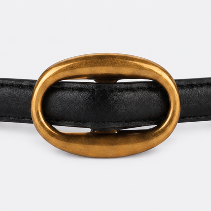 Ceinture Cuir Femme Noir Fine