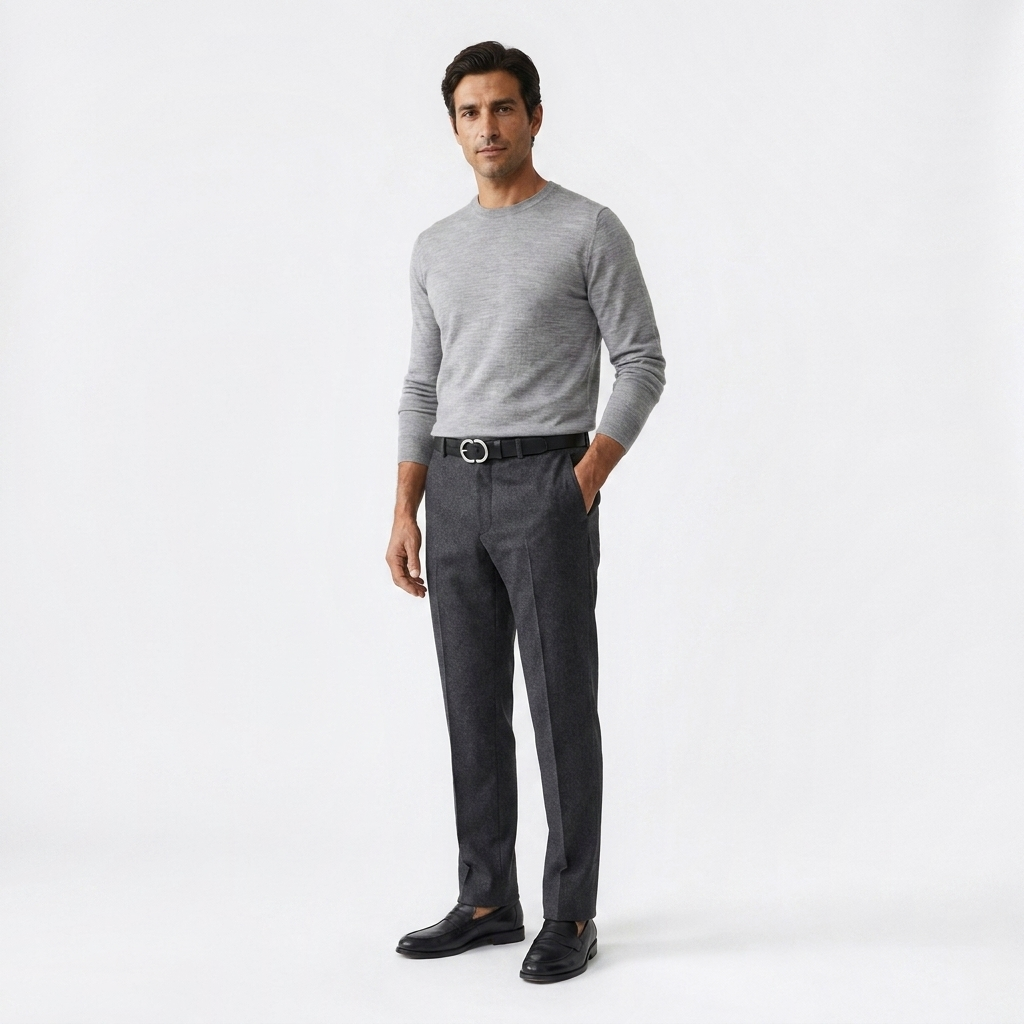 Mannequin homme portant la Belle Ceinture Homme Cuir — style smart casual — Le Monde de la Ceinture