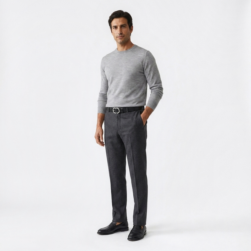 Mannequin homme portant la Belle Ceinture Homme Cuir — style smart casual — Le Monde de la Ceinture