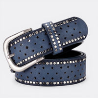 Ceinture a Trou Boucle Argenté - Bleu 95cm | Le monde de la ceinture