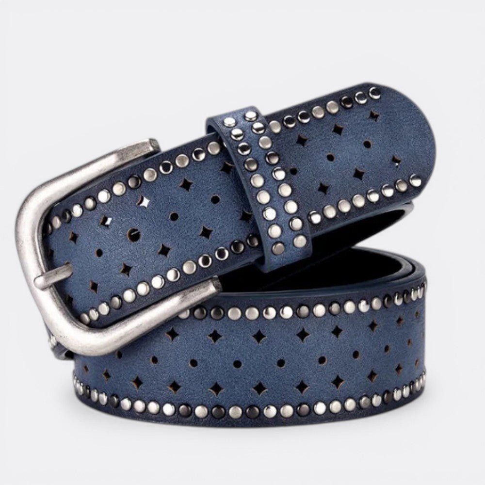 Ceinture a Trou Boucle Argenté - Bleu 95cm | Le monde de la ceinture