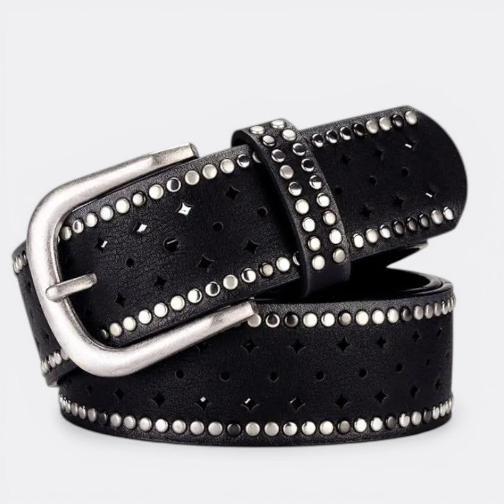 Ceinture a Trou Boucle Argenté - Noir 95cm | Le monde de la ceinture