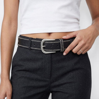 Ceinture a Trou Boucle Argenté - Rose 95cm | Le monde de la ceinture