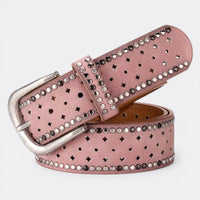 Ceinture a Trou Boucle Argenté - Rose 95cm | Le monde de la ceinture
