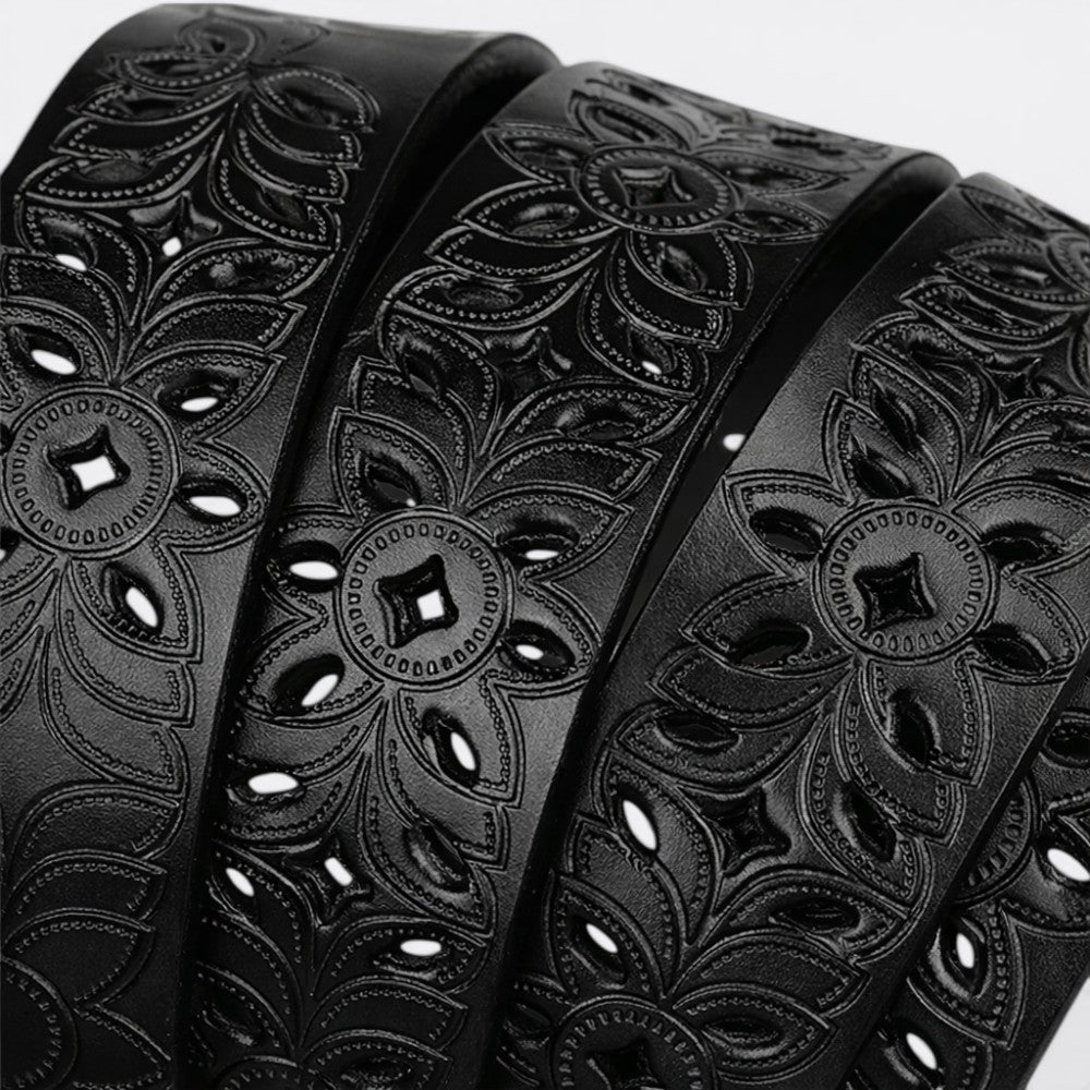 Ceinture a Trou Cuir Femme - Blanc 110cm | Le monde de la ceinture