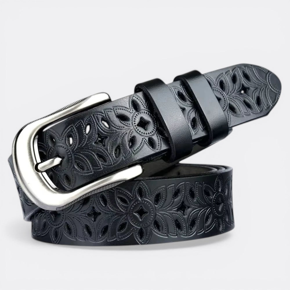 Ceinture a Trou Cuir Femme - Noir 110cm | Le monde de la ceinture