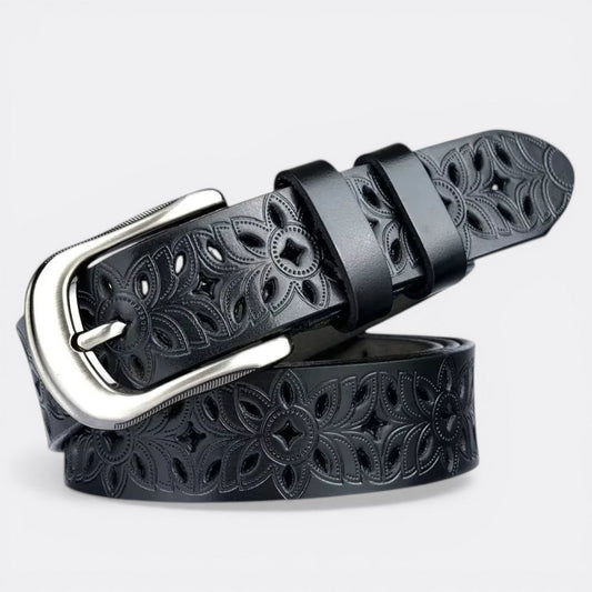 Ceinture a Trou Cuir Femme - Noir 110cm | Le monde de la ceinture