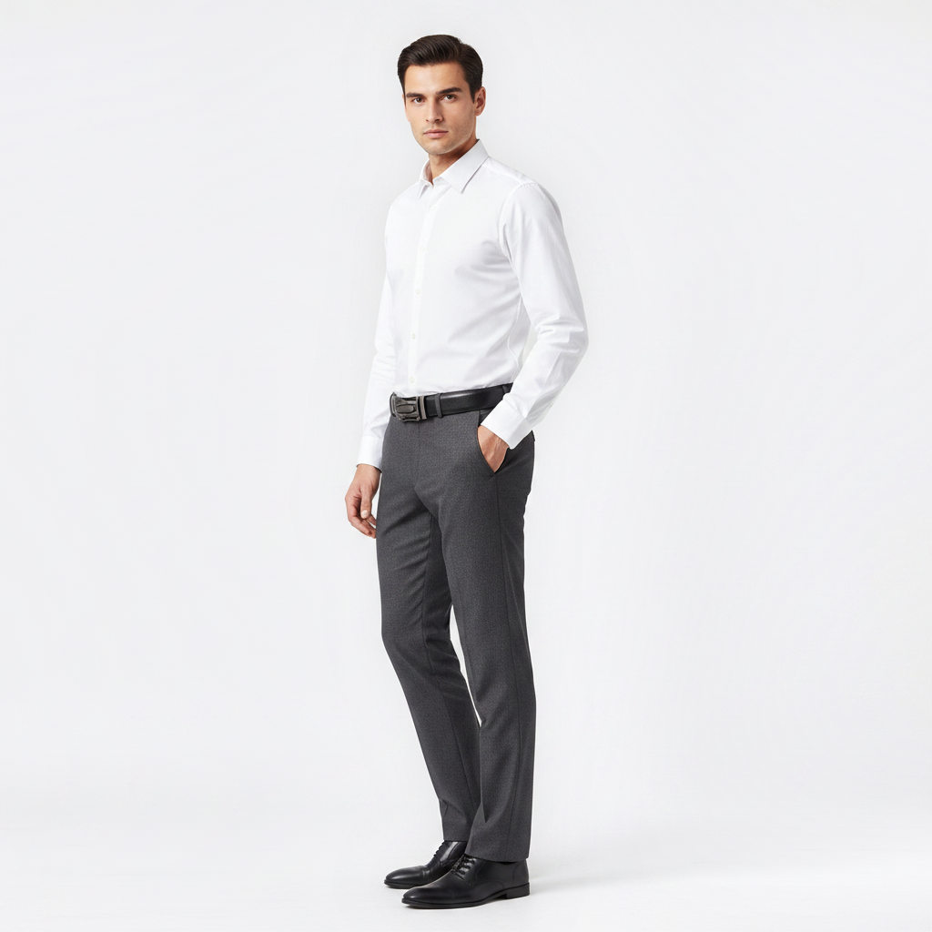 Mannequin homme portant la Ceinture Automatique Tactique — style business — Le Monde de la Ceinture