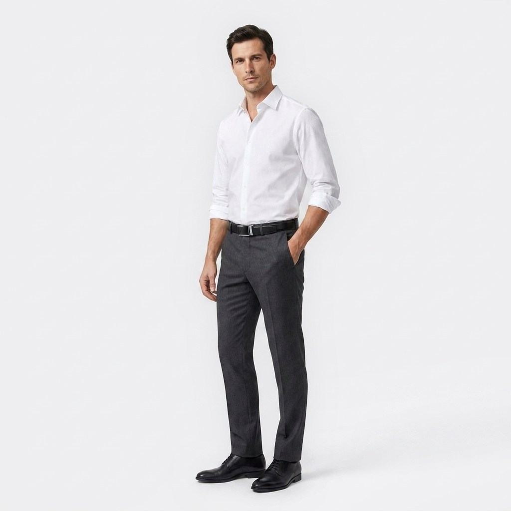 Mannequin homme portant la Ceinture Boucle Automatique Homme — style business — Le Monde de la Ceinture