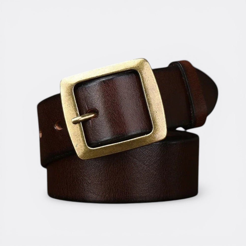 Ceinture Boucle Dorée Femme - Marron Foncé 105cm | Le monde de la ceinture