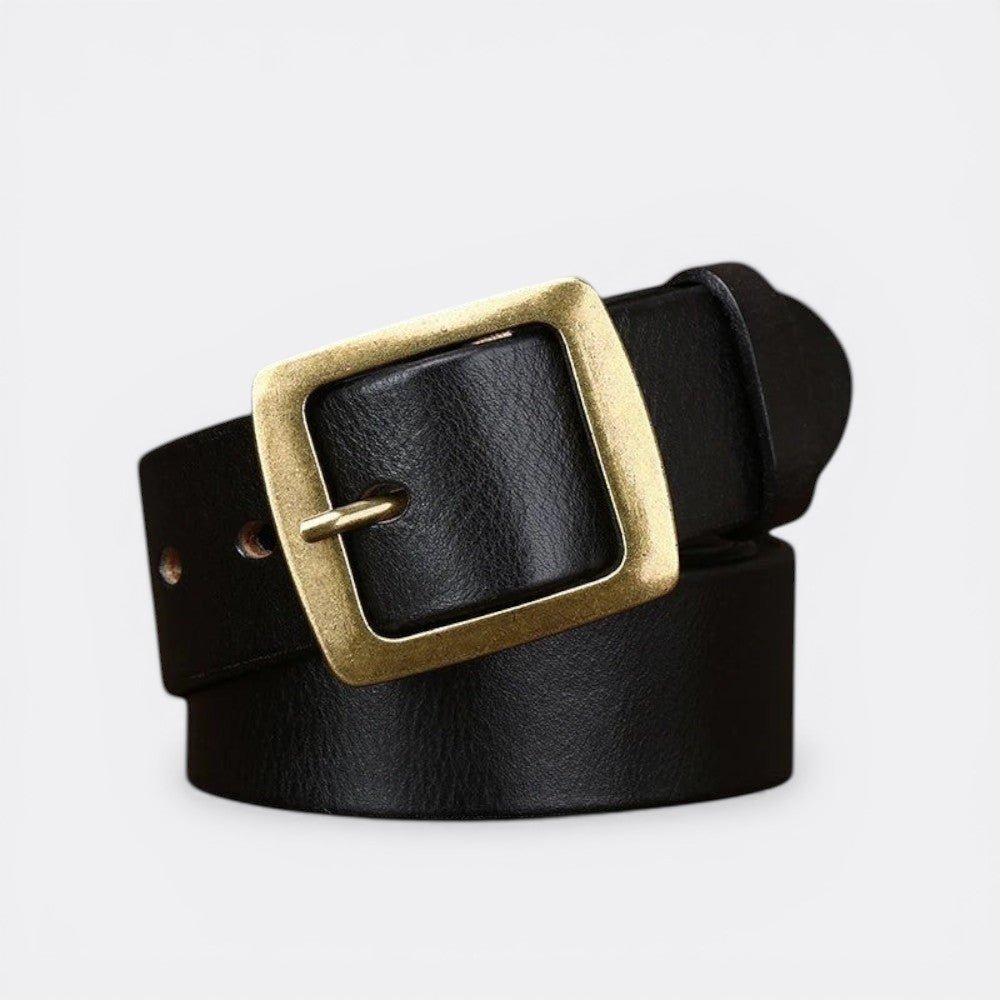 Ceinture Boucle Dorée Femme - Noir 105cm | Le monde de la ceinture