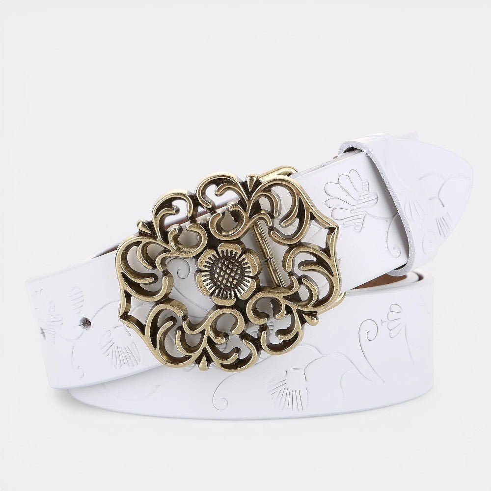 Ceinture Boucle Vintage - Blanc 105cm | Le monde de la ceinture