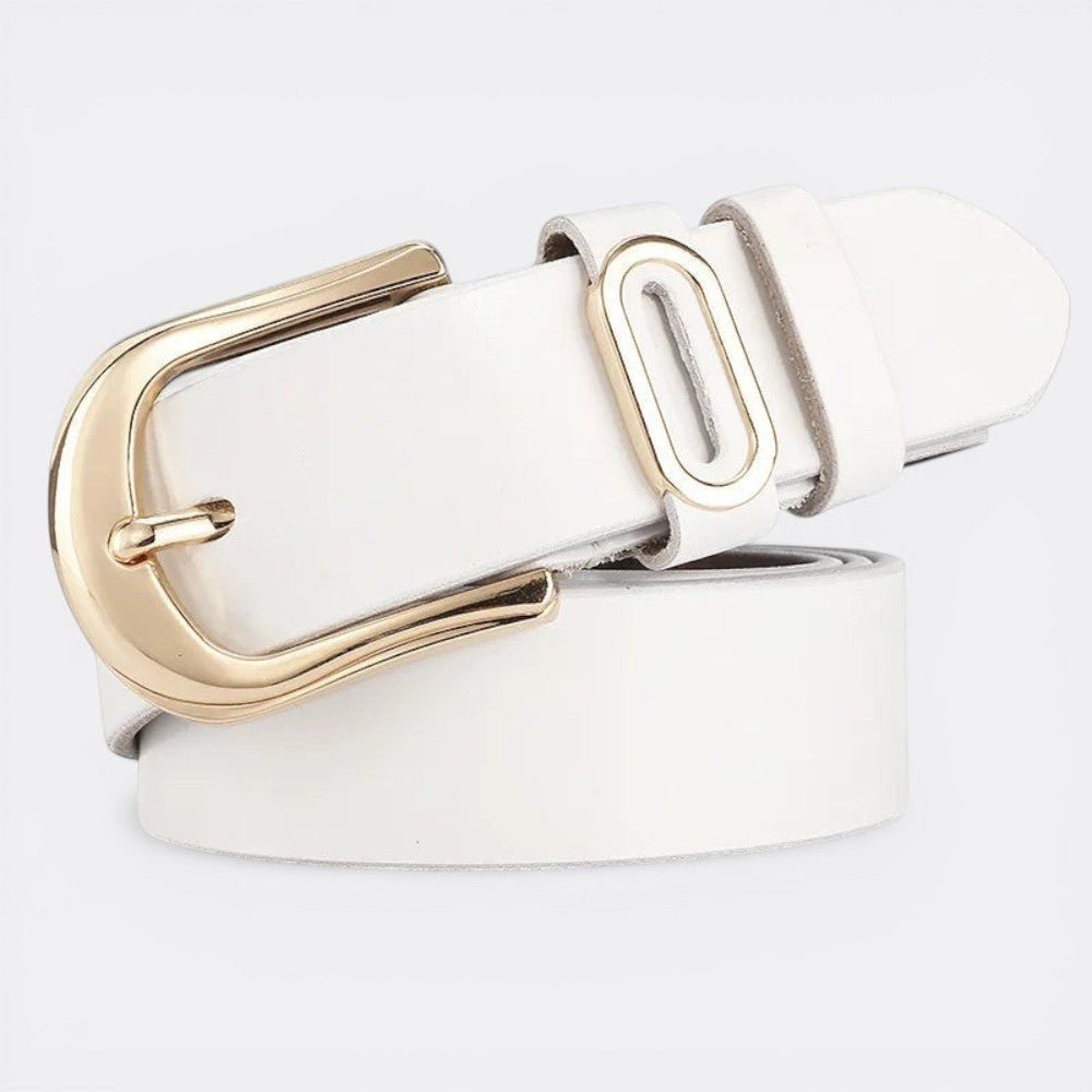 Ceinture Classic Boucle Dorée - Blanc 105cm | Le monde de la ceinture