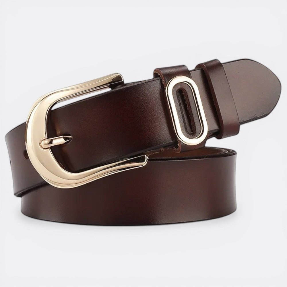 Ceinture Classic Boucle Dorée - Marron 105cm | Le monde de la ceinture