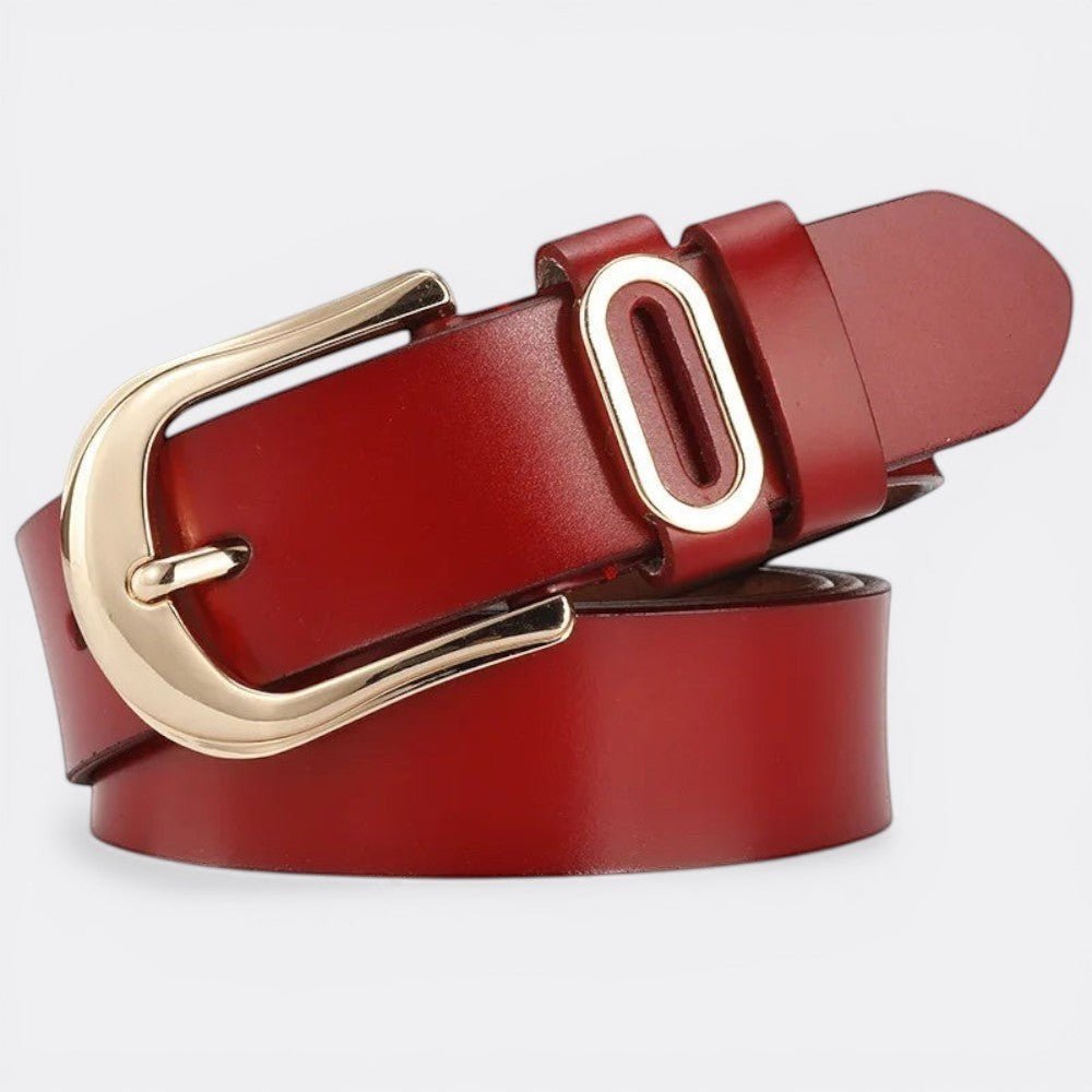 Ceinture Classic Boucle Dorée - Rouge Bordeaux 105cm | Le monde de la ceinture