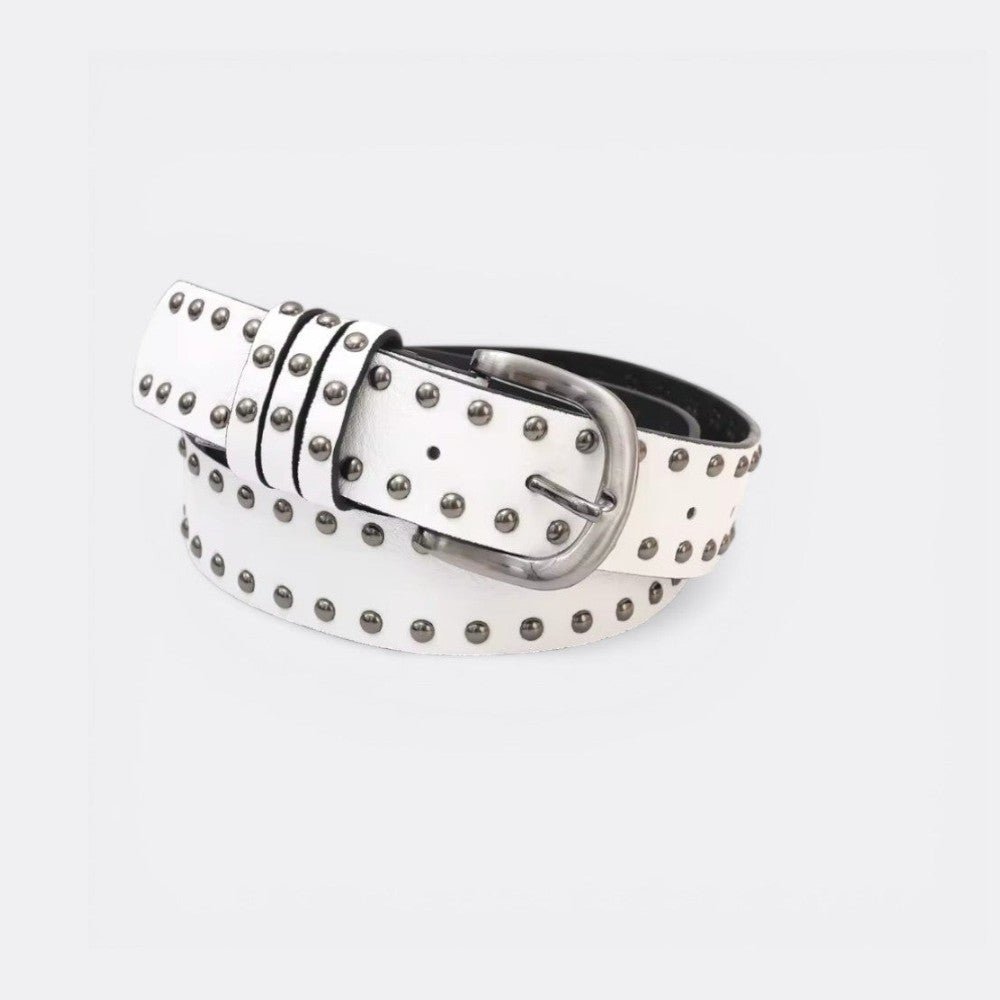 Ceinture Clouté Femme - Blanc 105cm | Le monde de la ceinture