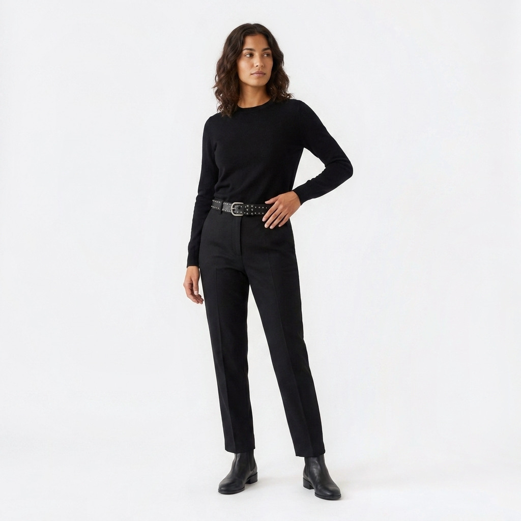 Mannequin femme portant la Ceinture Clouté Femme — look casual chic — Le Monde de la Ceinture