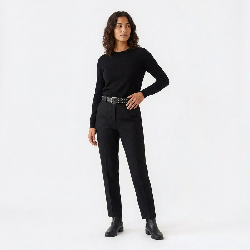 Mannequin femme portant la Ceinture Clouté Femme — look casual chic — Le Monde de la Ceinture