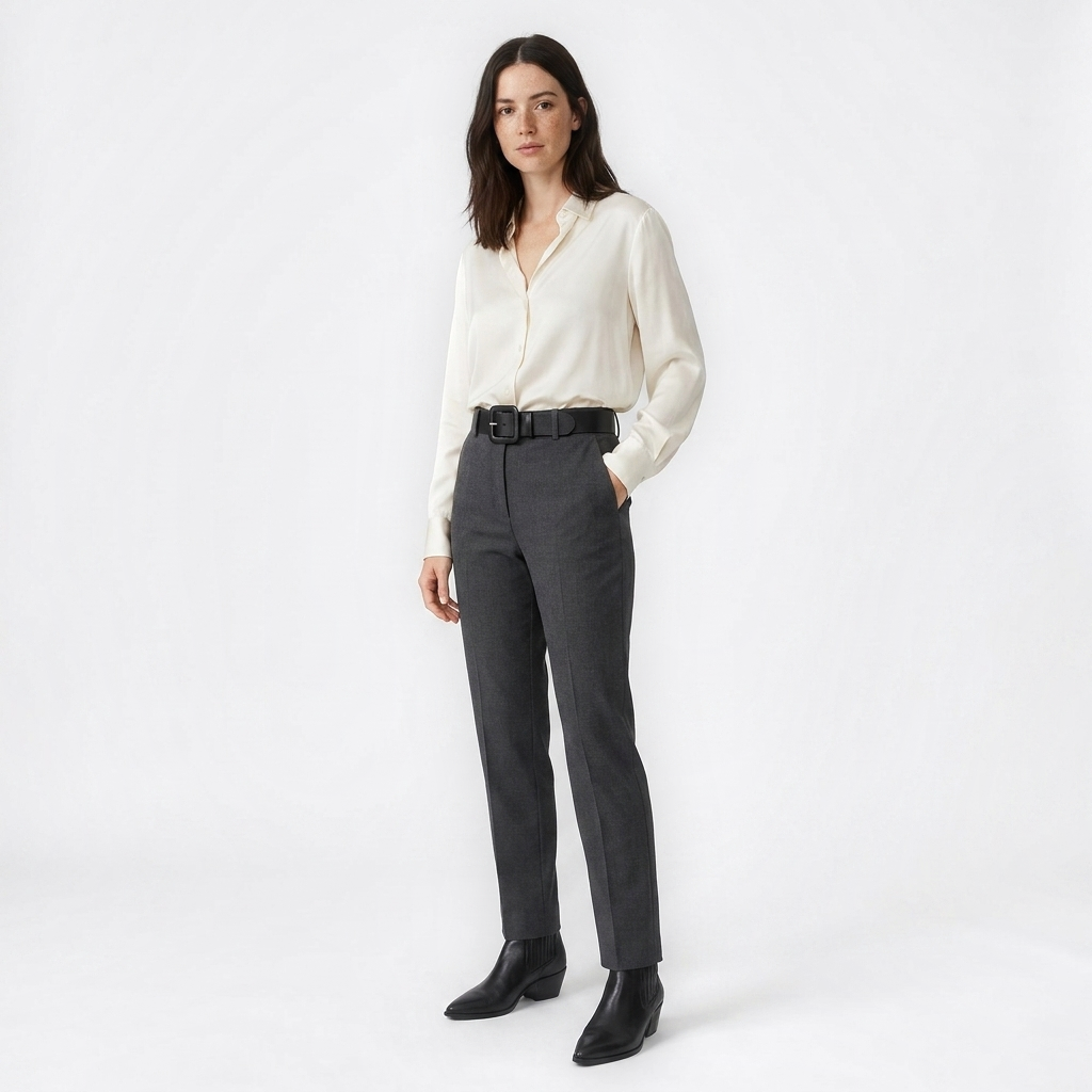 Mannequin femme portant la Ceinture Colorée Femme — style minimaliste — Le Monde de la Ceinture
