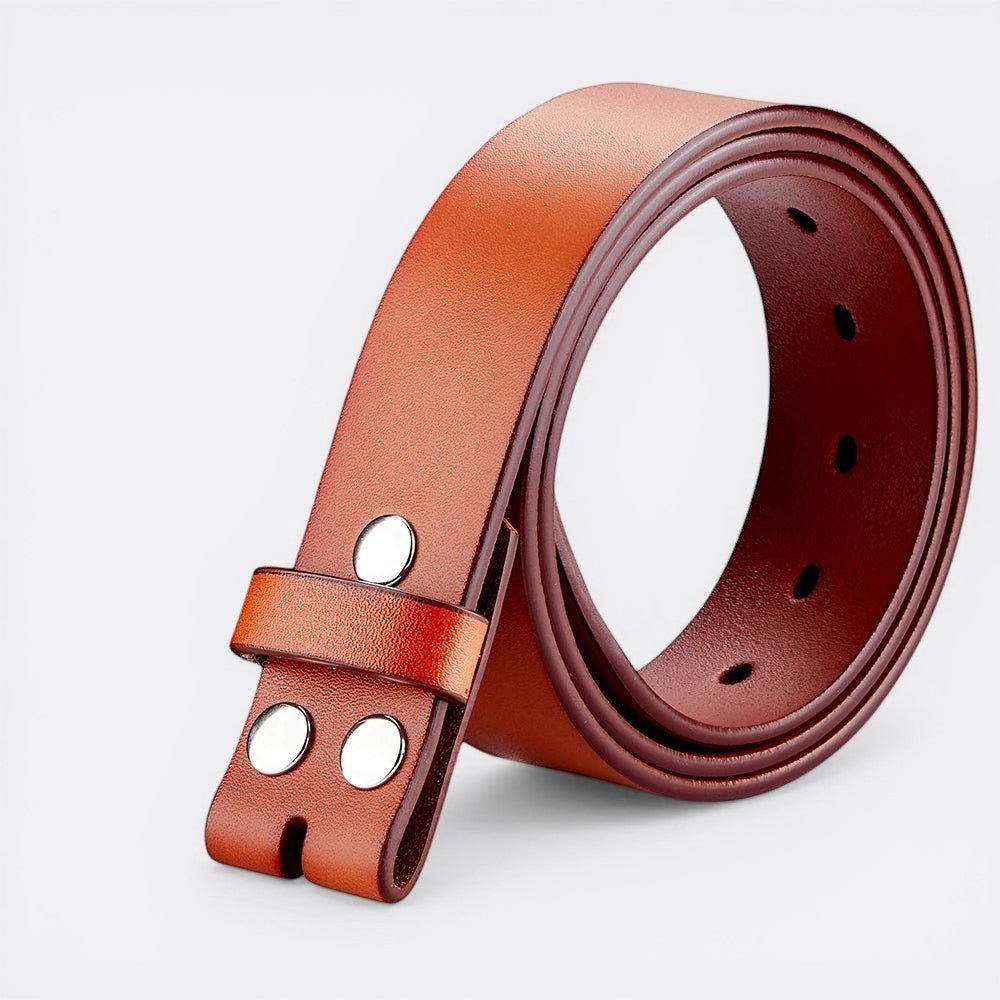 Ceinture Cuir a Pression - Marron 100cm | Le monde de la ceinture