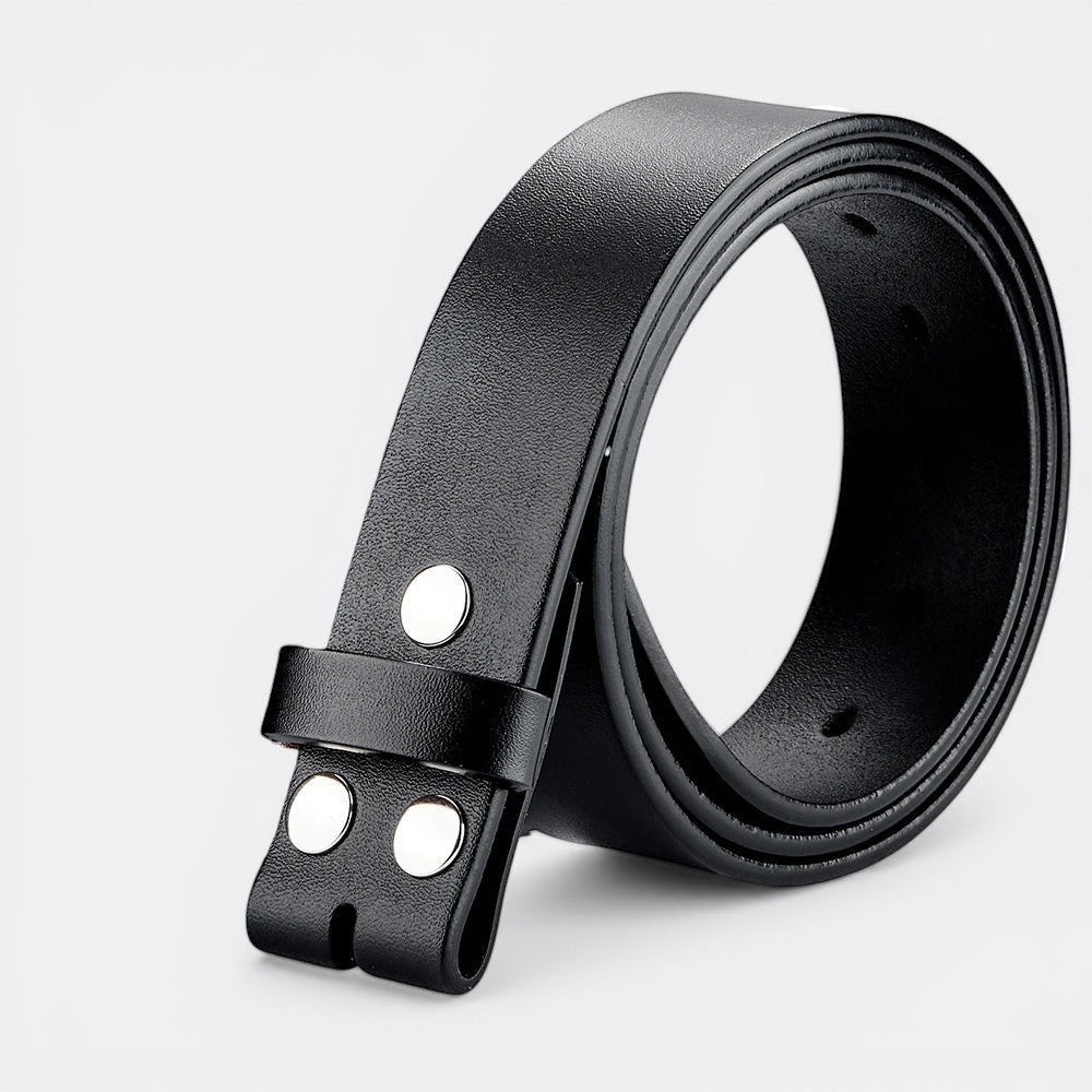 Ceinture Cuir a Pression - Noir 100cm | Le monde de la ceinture