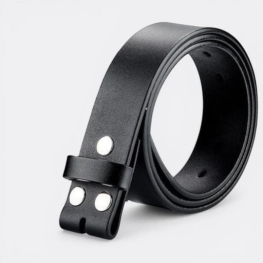 Ceinture Cuir a Pression - Noir 100cm | Le monde de la ceinture