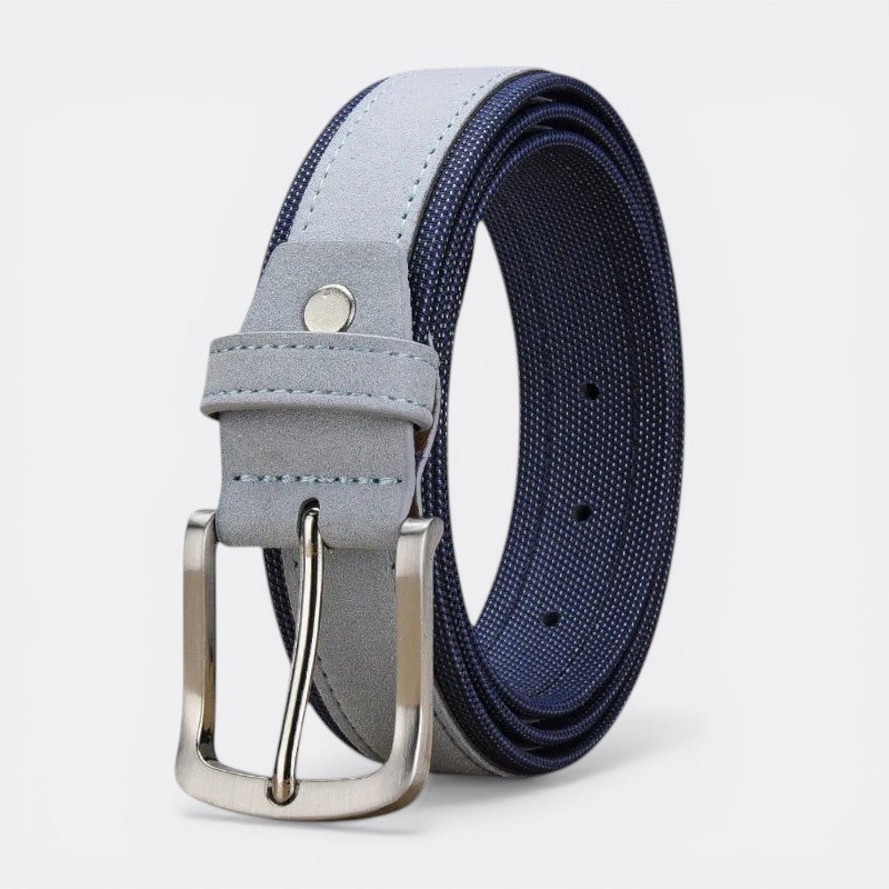 Ceinture Cuir Bicolore Homme - Bleu 100cm | Le monde de la ceinture