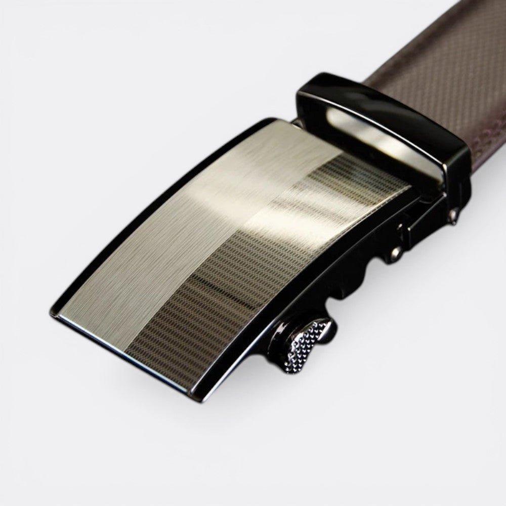 Ceinture Cuir Boucle Automatique Bicolore - Marron 110cm | Le monde de la ceinture