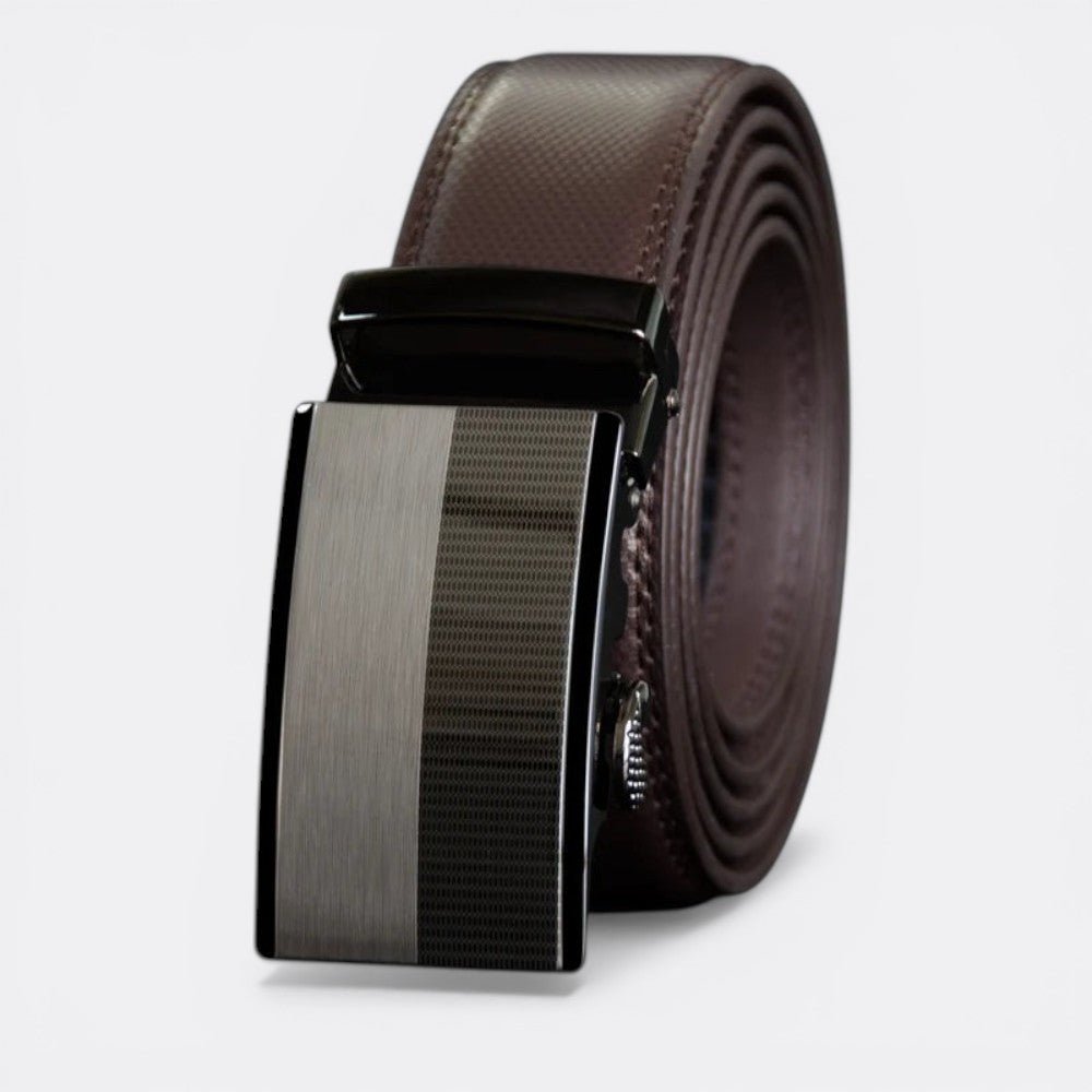 Ceinture Cuir Boucle Automatique Bicolore - Marron 110cm | Le monde de la ceinture