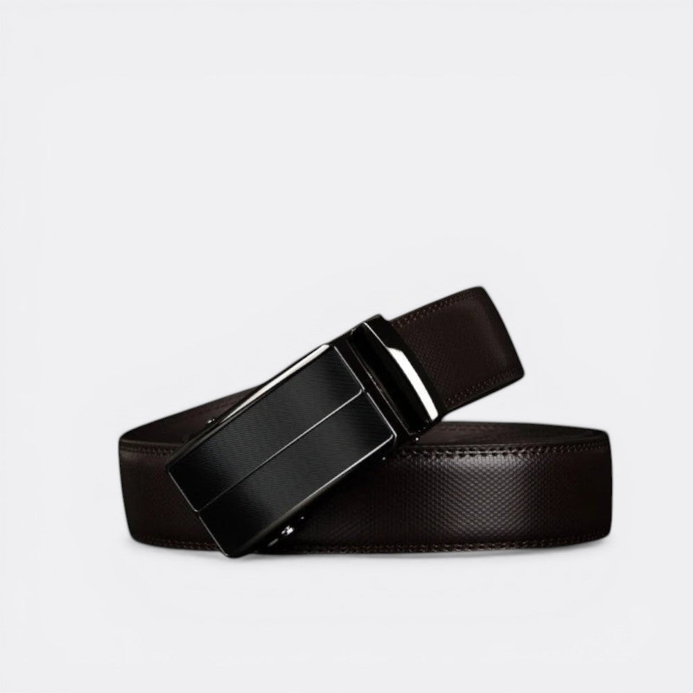 Ceinture Cuir Boucle Automatique Homme - Noir 110cm | Le monde de la ceinture