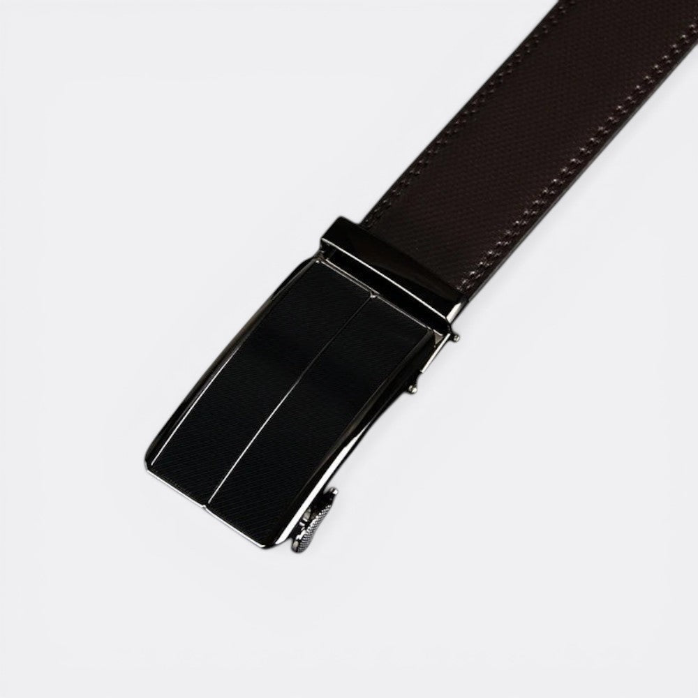 Ceinture Cuir Boucle Automatique Homme - Noir 110cm | Le monde de la ceinture