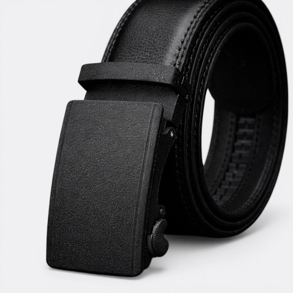 Ceinture Cuir Boucle Automatique - Noir 110cm | Le monde de la ceinture