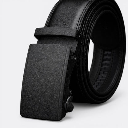 Ceinture Cuir Boucle Automatique - Noir 110cm | Le monde de la ceinture