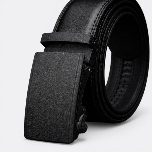 Ceinture Cuir Boucle Automatique - Noir 110cm | Le monde de la ceinture