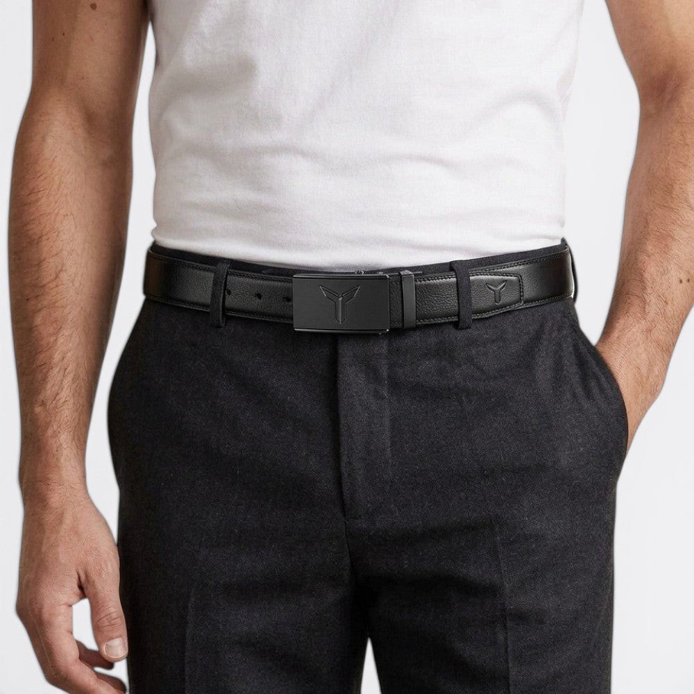Ceinture Cuir Boucle Automatique - Noir 110cm | Le monde de la ceinture