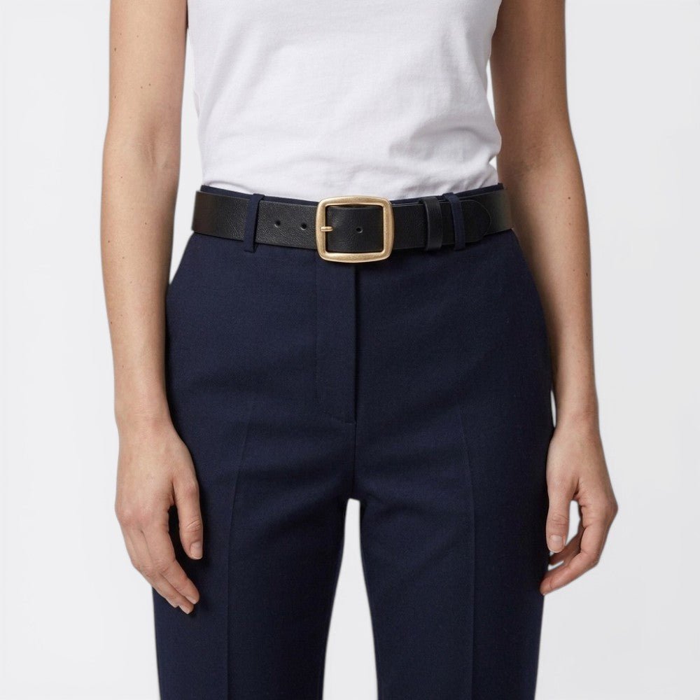 Ceinture Cuir Boucle Carrée - Blanc 105cm | Le monde de la ceinture