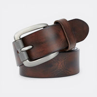 Ceinture Cuir Boucle Carrée Femme - Marron Foncé 105cm | Le monde de la ceinture