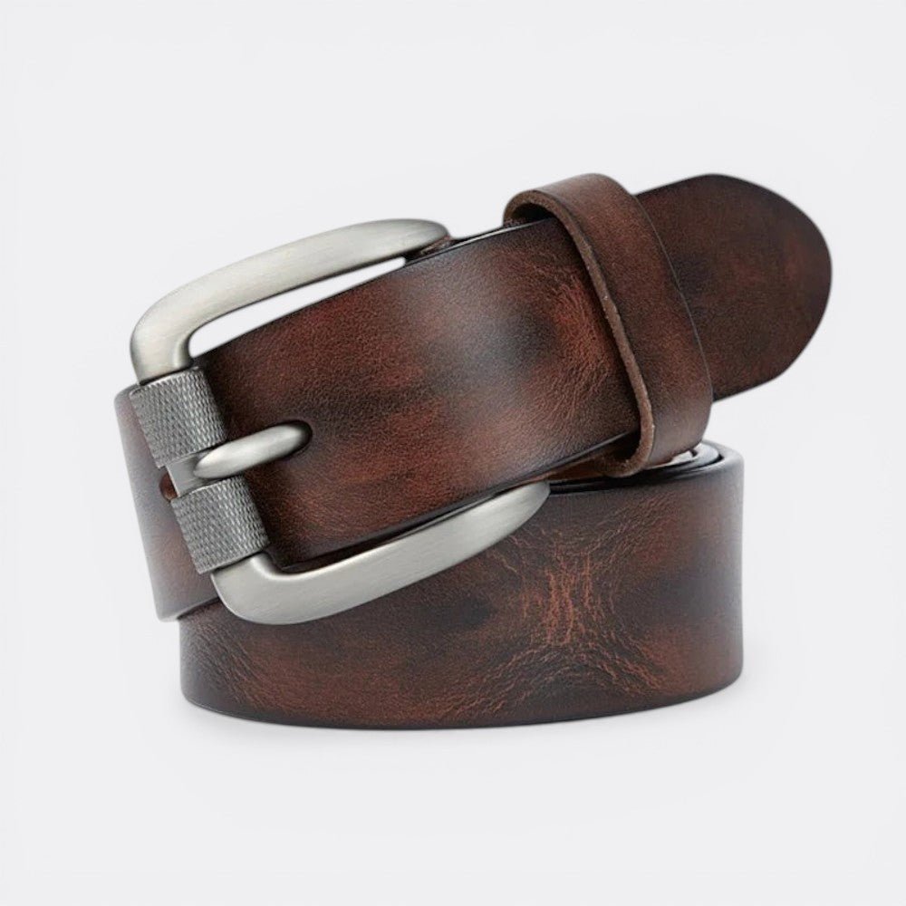 Ceinture Cuir Boucle Carrée Femme - Marron Foncé 105cm | Le monde de la ceinture