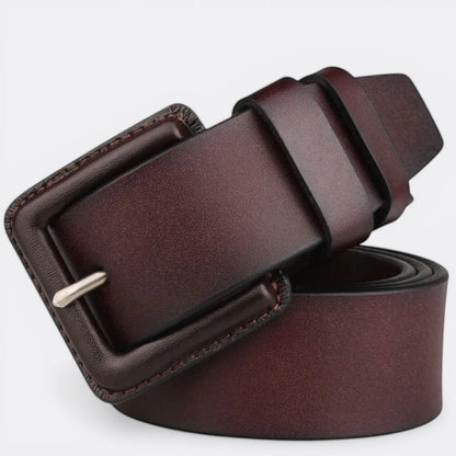 Ceinture cuir Boucle Carrée Homme - Rouge Bordeaux 105cm | Le monde de la ceinture